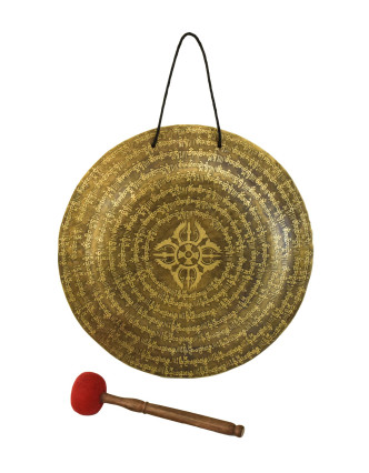 Gong, gravírovaný, Mantry, priemer 43cm
