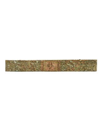 Starý portál z teakového dreva, Ganéš, ručné rezby, 122x6x15cm