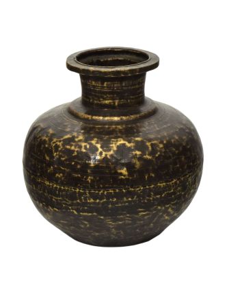 Starožitná mosadzná váza, 22x22x24cm