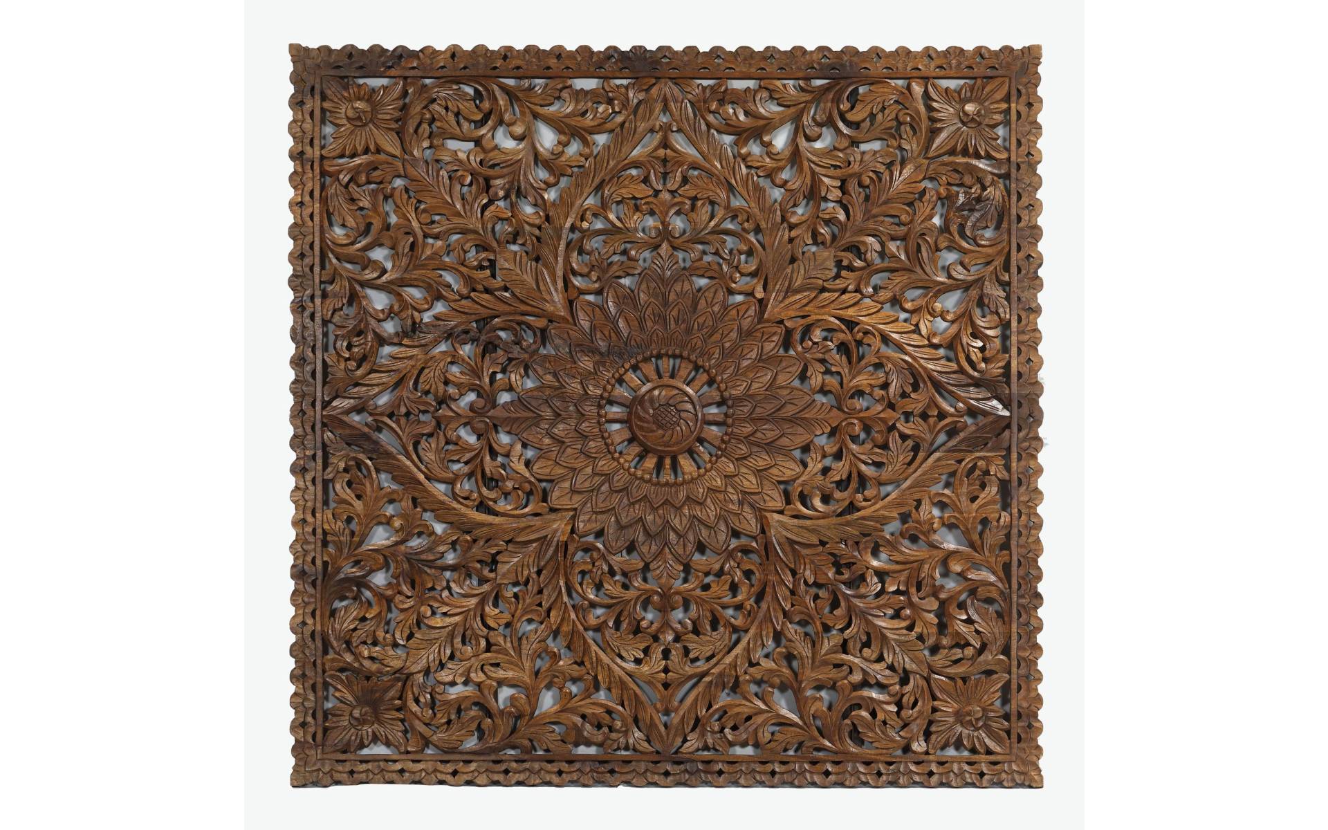 Ručne vyrezaná mandala z mangového dreva, 150x3x150cm
