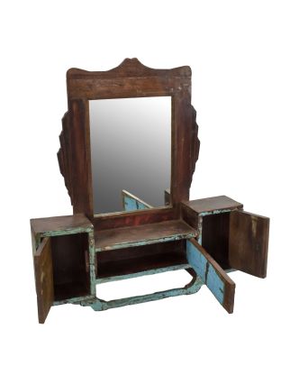 Stará kúpeľňová skrinka so zrkadlom, 59x66x12cm