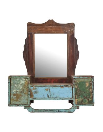 Stará kúpeľňová skrinka so zrkadlom, 59x66x12cm