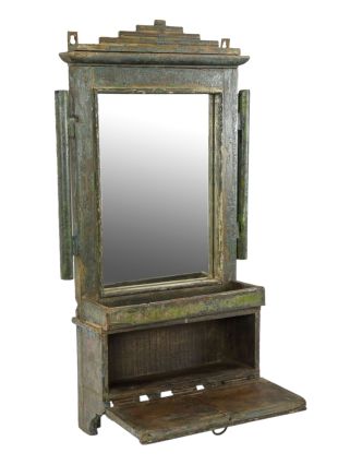 Staré zrkadlo s poličkou, 39x12x72cm
