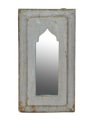 Zrkadlo v ráme z teakového dreva, 16,5x2,5x31cm