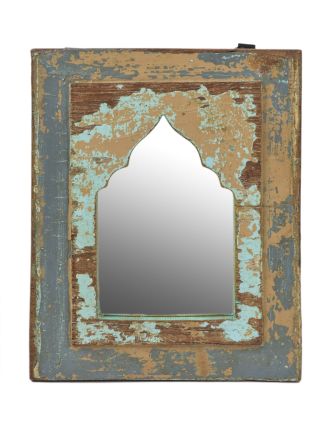 Zrkadlo v ráme z teakového dreva, 21x2,5x27cm
