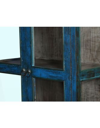 Presklená skrinka z teakového dreva, 89x44x143cm