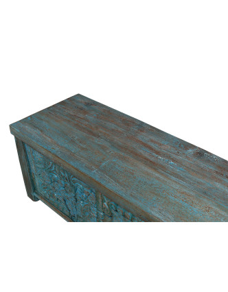 Truhla z mangového dreva, ručné rezby, 145x47x50cm