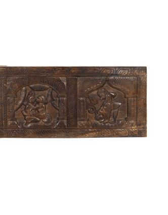 Drevený panel Kamasutra, ručne vyrezaný z mangového dreva, 183x3x45cm