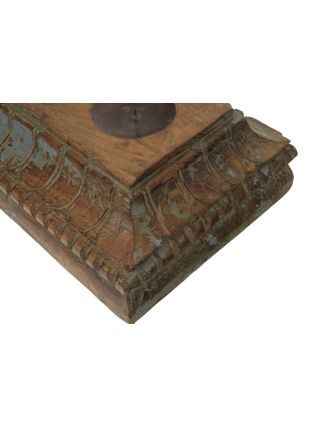 Drevený svietnik zo starej hlavice stĺpu, 44x39x14cm