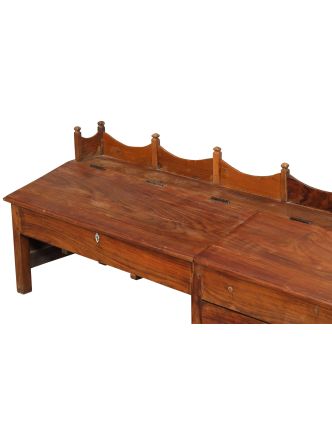 Starý kupecký stolík so šuplíkmi, 188x49x60cm