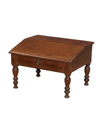 Starý kupecký stolík s odklápacou doskou, 65x55x37cm