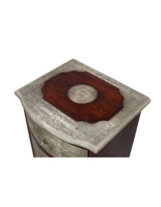 Komoda z palisandrového dreva s mosadzným kovaním a šuplíky, 46x40x95cm