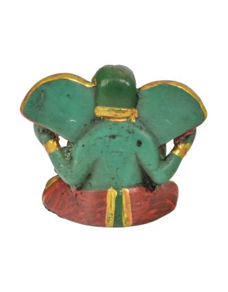 Ganesh, sediaci, tyrkysový, farbený, živica, 5cm