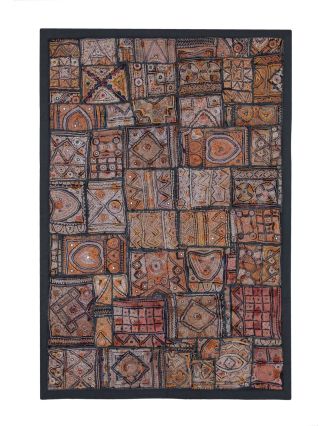 Unikátna tapiséria z Rajastanu, farebná, ručné vyšívanie, 143x94cm