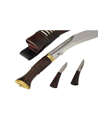 Khukri nôž, "Sirupate", 10", drevená rukoväť, nôž 39cm, čepeľ 26cm