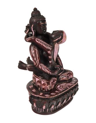 Budha Shakti, živica, červený, ručne maľovaný, 9x8x13cm