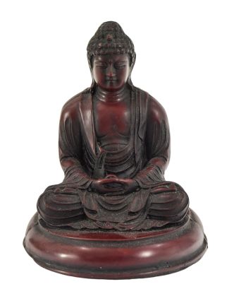 Budha Amitába, tmavo červený, 9x9x11cm