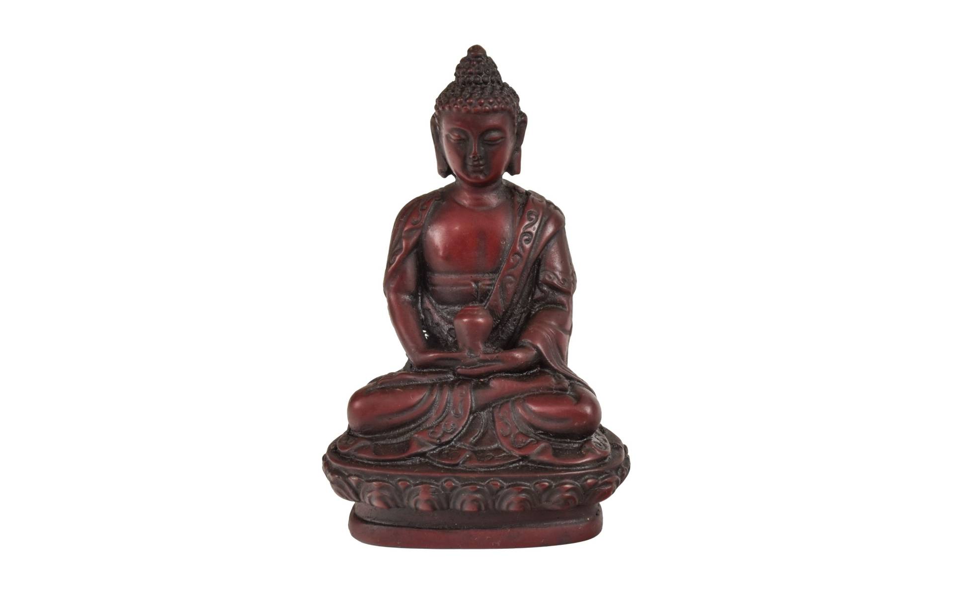 Budha Amithába, tmavo červený, živica, 9cm
