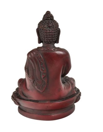 Budha Amithába, tmavo červený, živica, 9cm