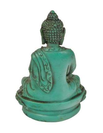 Budha Amithába, tyrkysový, živica, 9cm