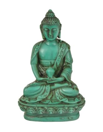 Budha Amithába, tyrkysový, živica, 9cm