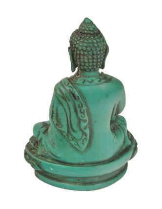 Budha Vairóčana, tyrkysový, živica, 9cm