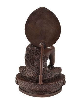 Budha Šákjamúni, mosadzná soška, 10x7x17cm