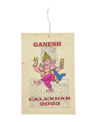 Kalendár Ganéš, ručne tlačený na ryžovom papieri, 10x15cm