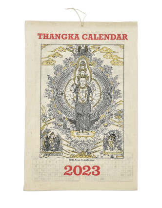 Kalendár Thangka, ručne tlačený na ryžovom papieri, 23x30cm