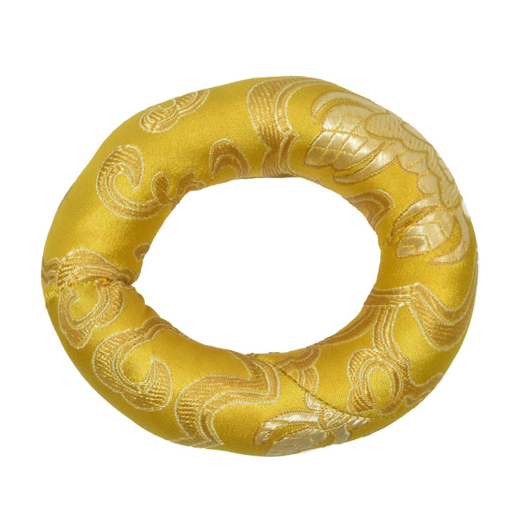 Podložka pod tibetskú misu zo žltého brokátu, priem. 10cm
