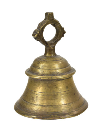 Starožitný zvonec, mosadz, 9x9x12cm