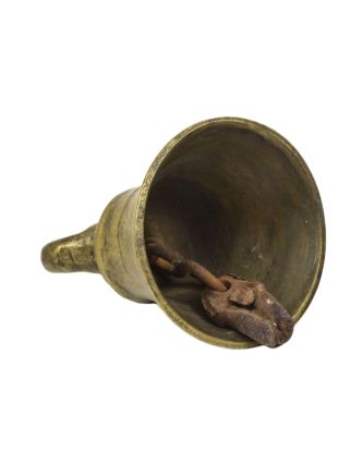 Starožitný zvonec, mosadz, 6,5x6,5x9,5cm