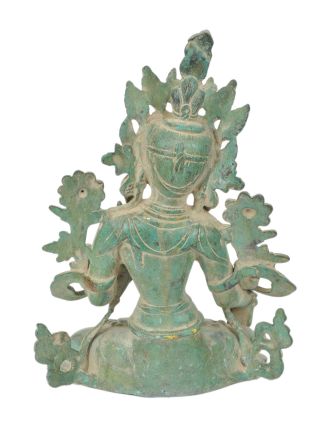 Biela Tara, mosadzná soška, antik patina, 20x12x27cm