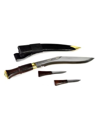 Khukri nôž, "Sirupate", 10", drevená rukoväť, nôž 39cm, čepeľ 26cm