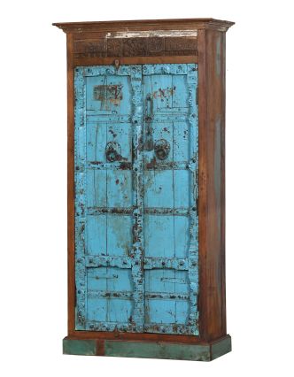 Skriňa z teakového dreva, staré dvere, 107x48x212cm