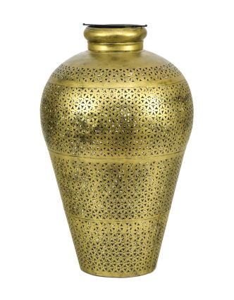 Svetelná váza, kovová, ručne tepaná, 40x40x69cm