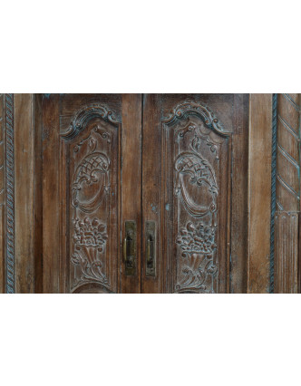 Starožitné dvere s rámom z Gujaratu, tíkové drevo, 142x20x217cm