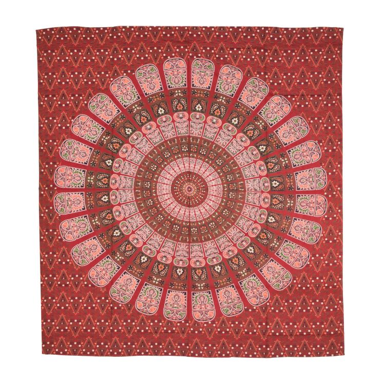 Prikrývka na posteľ, pestrofarebná mandala, 210x230cm
