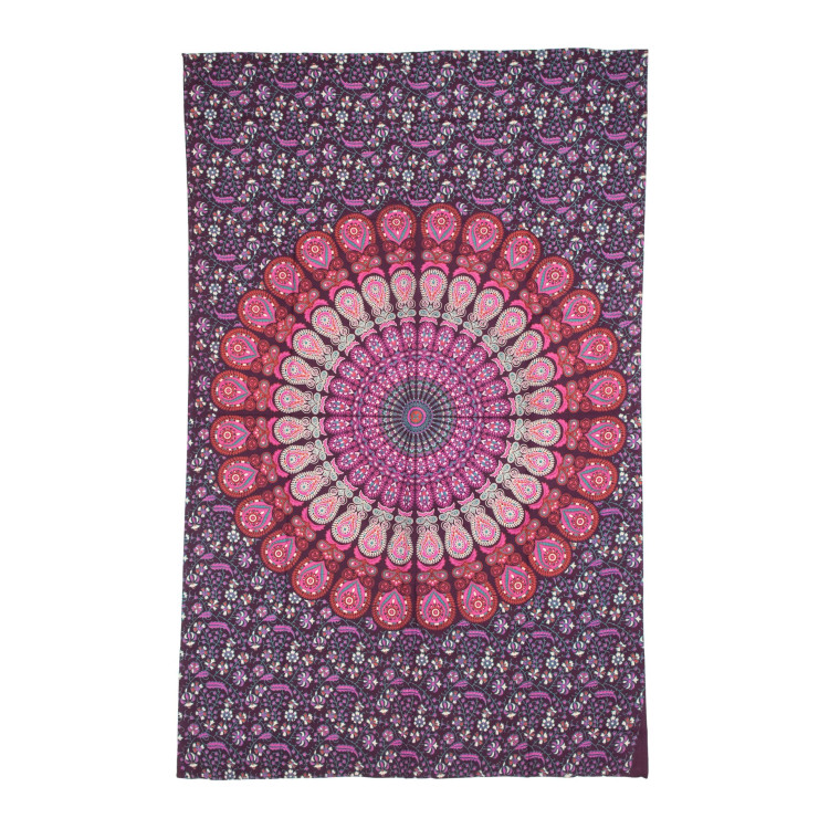 Prikrývka na posteľ "Barmery round" pávie perá, 130x210cm
