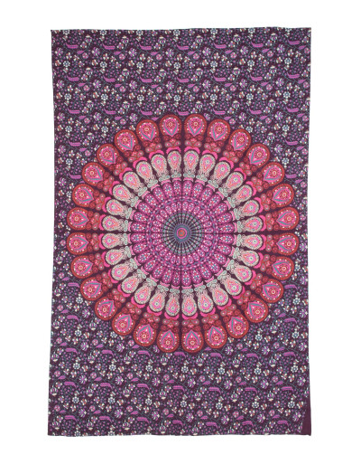 Prikrývka na posteľ "Barmery round" pávie perá, 130x210cm