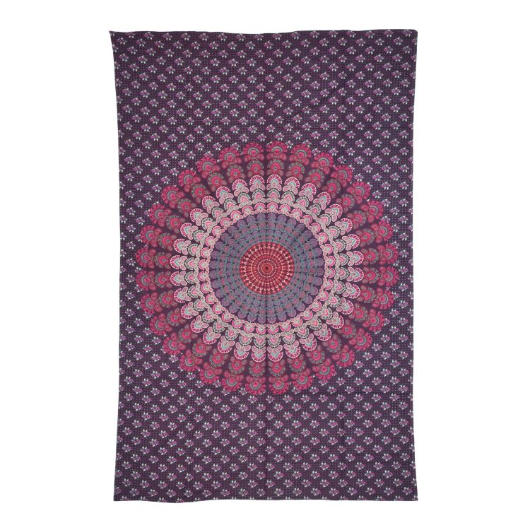 Prikrývka s tlačou "Barmeri round mandala", 130x210cm