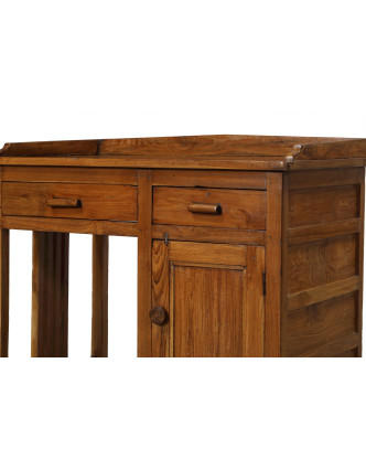 Starý písací stôl z teakového dreva, 94x55x83cm
