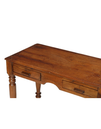 Starý písací stôl z teakového dreva, 107x53x75cm