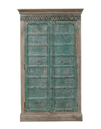 Skriňa z teakového dreva, staré dvere, 103x51x178cm