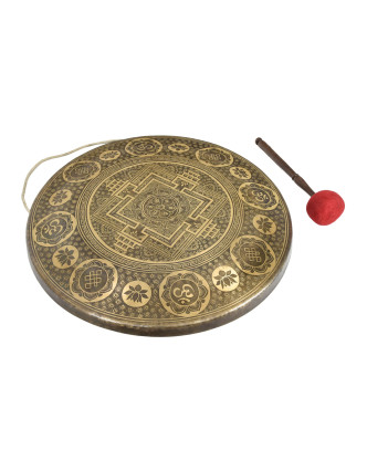 Gong, gravírovaný, Mandala, priemer 60cm