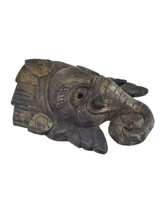 Ganeš, drevená maska, ručne vyrezávaná, 18x5x27cm