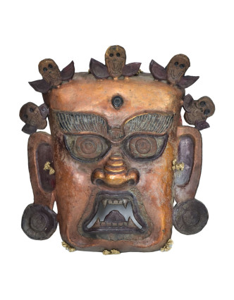 Bhairab, kovová maska, 31x5x32cm