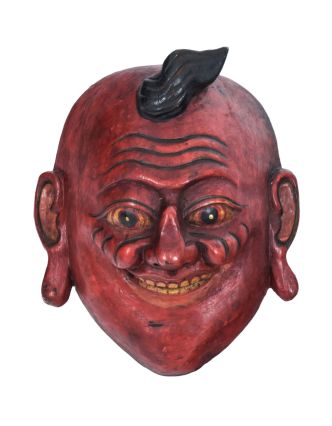 Drevená maska, "Joker", ručne vyrezávaná, maľovaná, 18x9x22cm
