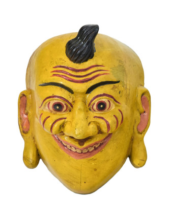 Drevená maska, "Joker", ručne vyrezávaná, maľovaná, 17x9x20cm