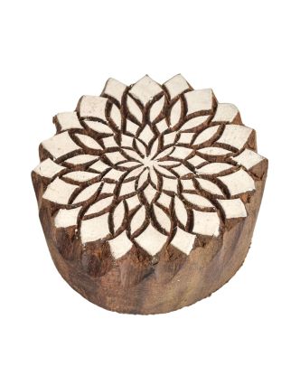 Drevená vyrezávaná pečiatka, "Mandala" priem.6 cm